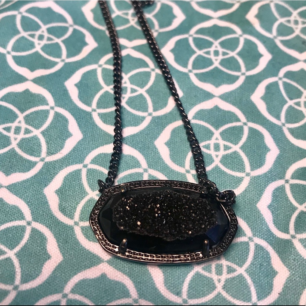 Kendra Scott Custom Black Druzy Gunmetal Dylan